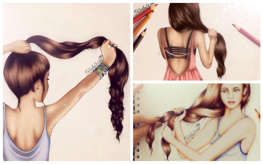 Cheveux longs les superbes dessins de Kristina Webb